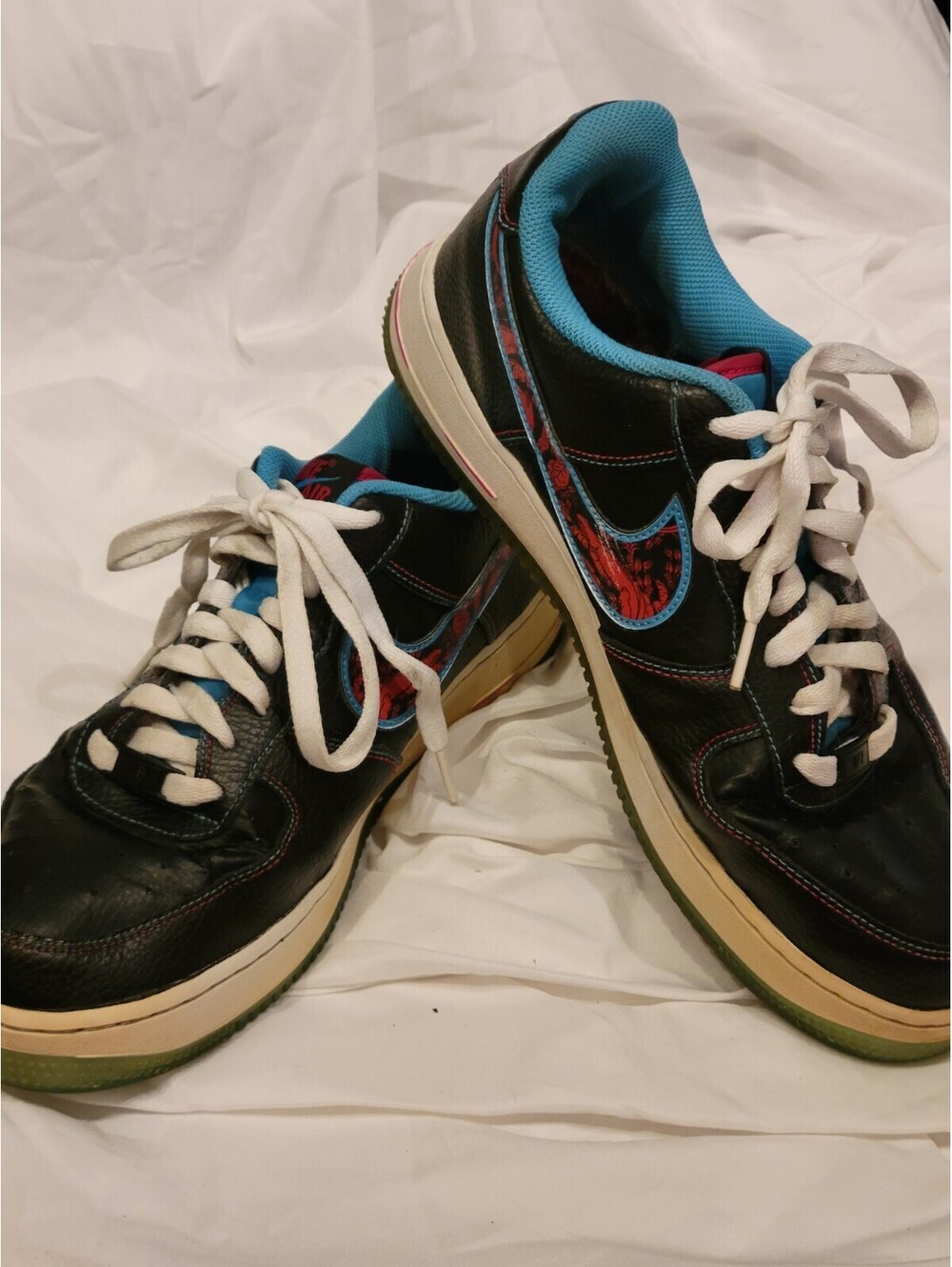 Nike Air Force 1 '07 LV8 Miami Nights Shoes US Size 10 Men Black Blue Pink